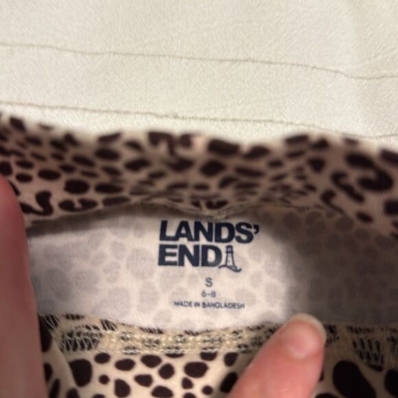 Lands' End Leopard Animal Print Womens Top Small Mock Turtle Neck Shirt Brown - Picture 3 of 6